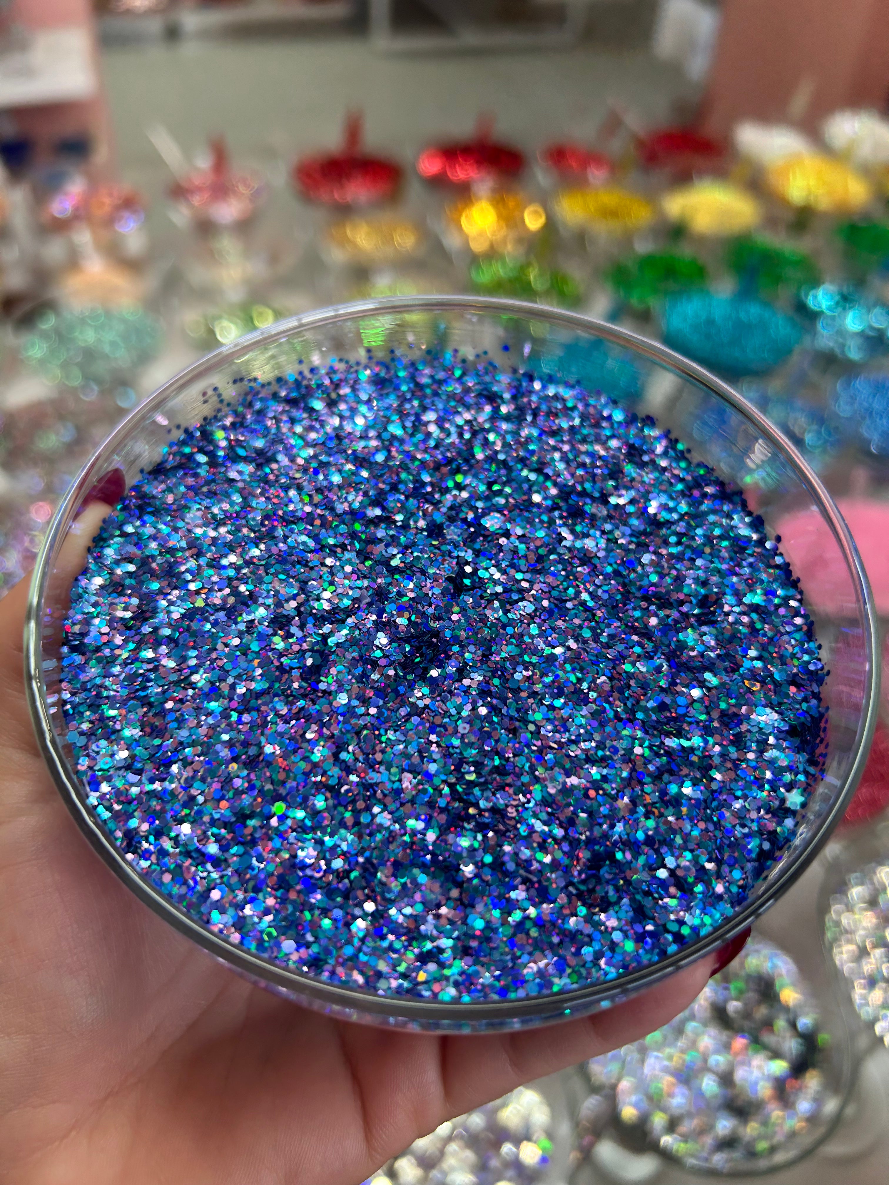 Blue and Pink Glitter